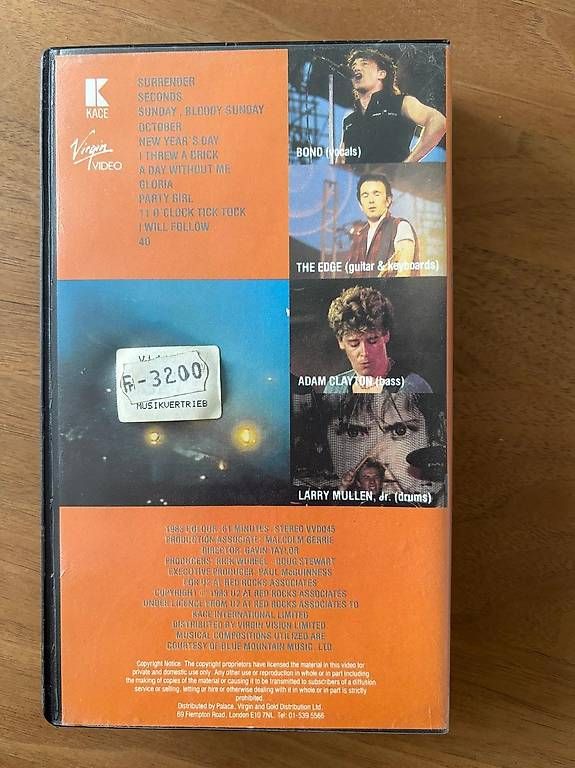 Tutti i VHS: A vendre cassette vidéo concert U2 – Usato da Marin-Epagnier venduto da Moi 1