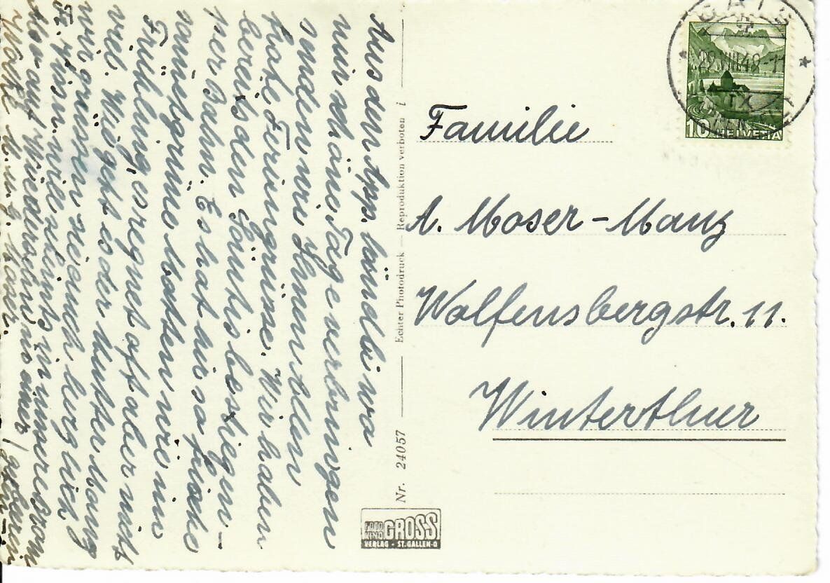 Ansichtskarten: Gais 1949 – Gebraucht aus Hochdorf von Ziegel-16 1