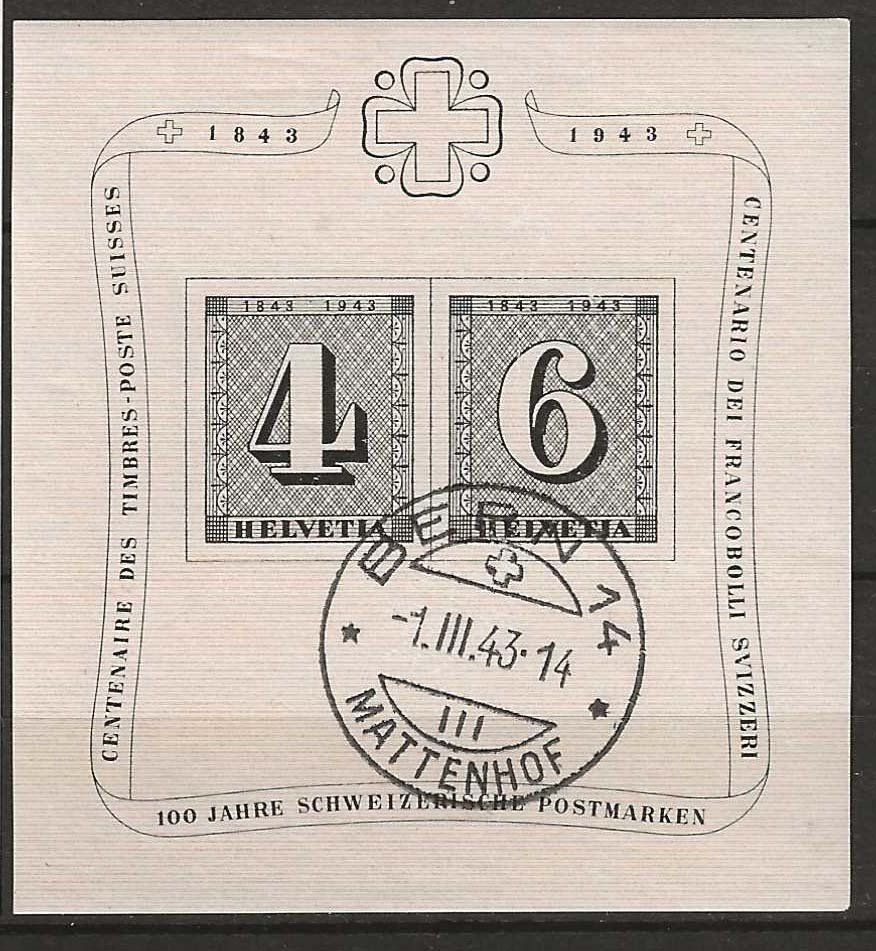 Tutti i francobolli: CHW14 - Bloc 100 ans timbres obl. – Usato da Trélex venduto da Phil_Albert