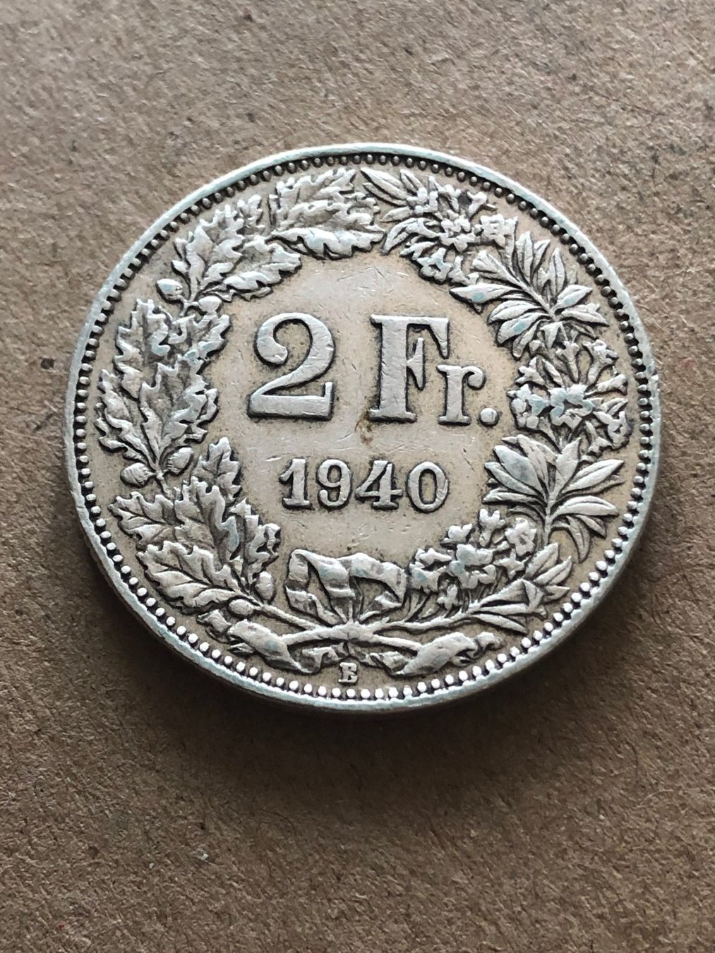 Alle Münzen: 2 Fr. 1940 – Gebraucht aus Schötz von Odpa