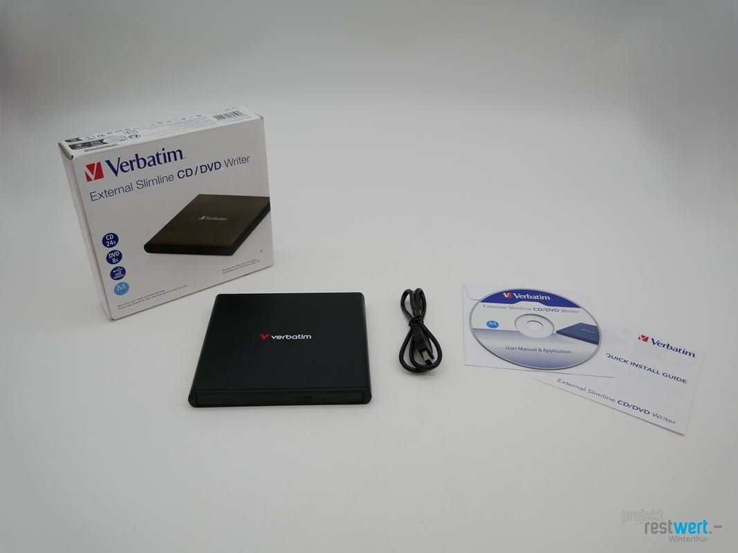 Verbatim Aufnahmegeräte: VERBATIM Externer Slimline USB CD/DVD-Brenner – Neu (gemäss Beschreibung) aus Winterthur von Restwert_Winterthur