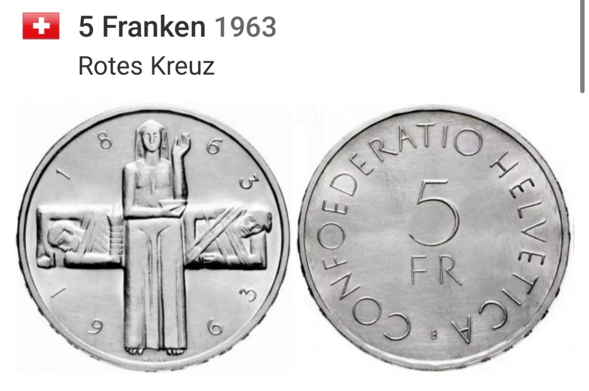 Tutti le monete: 7 x 5Fr Rotes Kreuz Silber 835 – Usato da Winterthur venduto da trading-ch 2