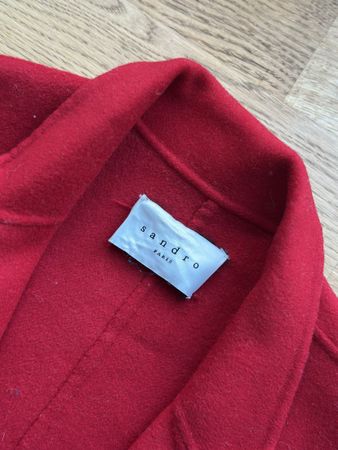 Sandro Paris Wollmantel, Rot - getragen