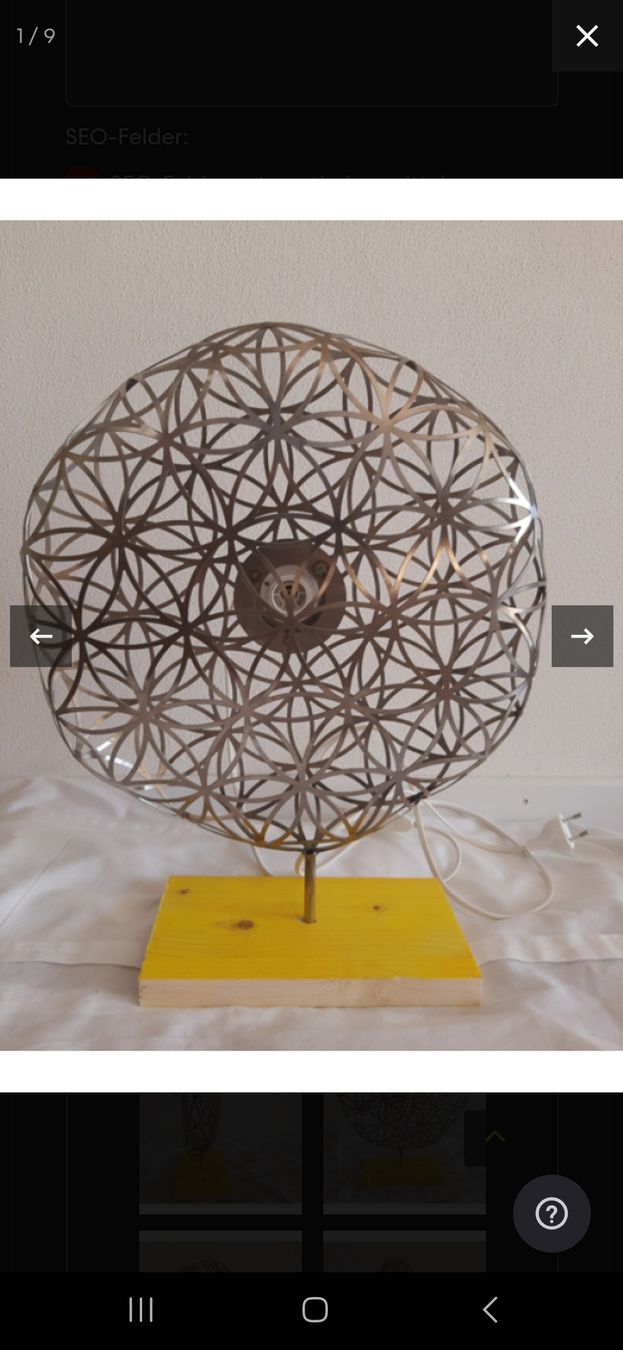 Lampade: Tischlampe Blume des Lebens – Nuovo e nell'imballaggio originale da Entlebuch venduto da Nefeschlicht