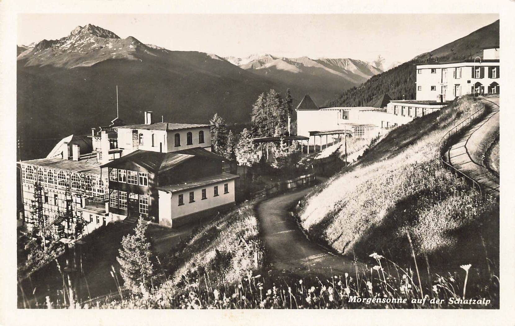 Ansichtskarten: Morgensonne auf der Schatzalp – Gebraucht aus Biasca von Blenio71
