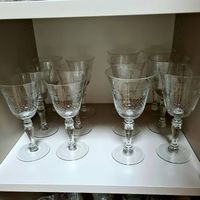 Wein-/Prosecco Gläser geritzt, 50-iger Jahre