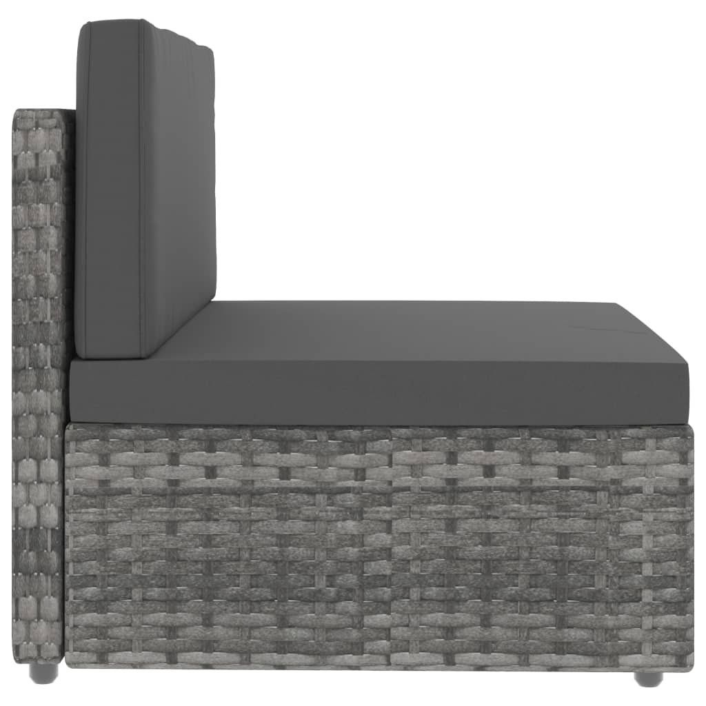 Divani: vidaXL Modulares 3-Sitzer-Sofa Poly Rattan Grau – Nuovo e nell'imballaggio originale da Baar venduto da vidaxl 8