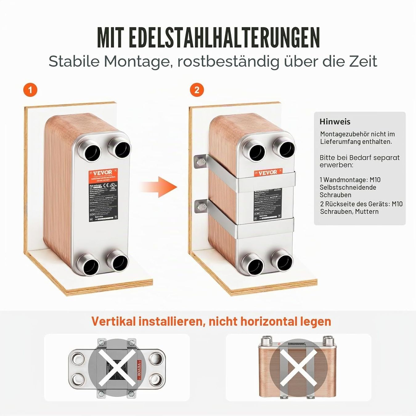 Pompe a diesel & di travaso: VEVOR Wärmetauscher 80 Platten – Nuovo e nell'imballaggio originale da Bottighofen venduto da zaap 6