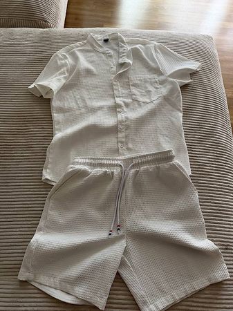 Herren Sommer-Set  Rosa & Weiss