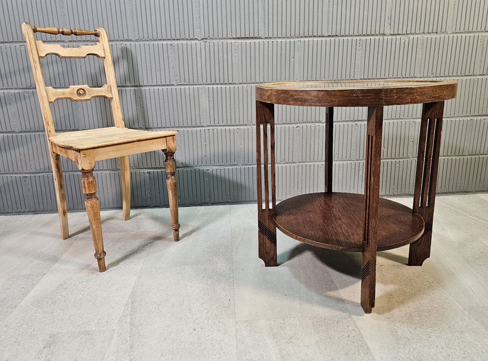 Antik Art-Deco Rauchertisch, Smoking-Table, Kupfer-Holztisch | Kaufen ...