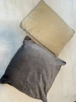 2er Set Dekorative Kissen, Grau und Beige