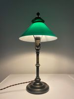 Antike Lampe mit grünem Schirm - Vintage Tischlampe!