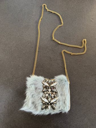 Emanuela Caruso Capri Mini Crossbody Bag "flauschig+Strass"