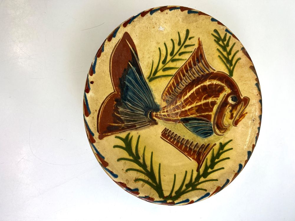 VALICLUD Keramik Obstschale Mit Hohem Fuß - Vintage Servierplatte Schwarz