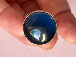 Vintage Ring, Silber Dunkelblauer Stein (58)