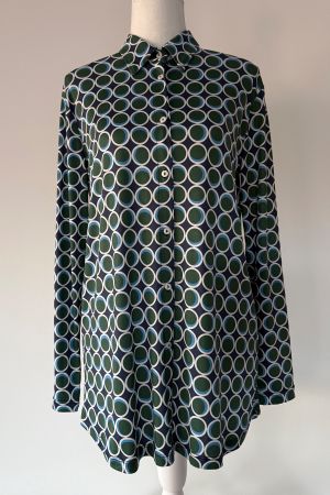 Super coole Trend Damen Bluse gemustert grün blau Gr. M