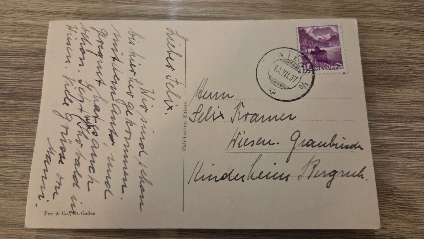 Cartes postales: 1937 Ansichtskarte Conters Reams – D'occasion à Arni AG par Moth68 1