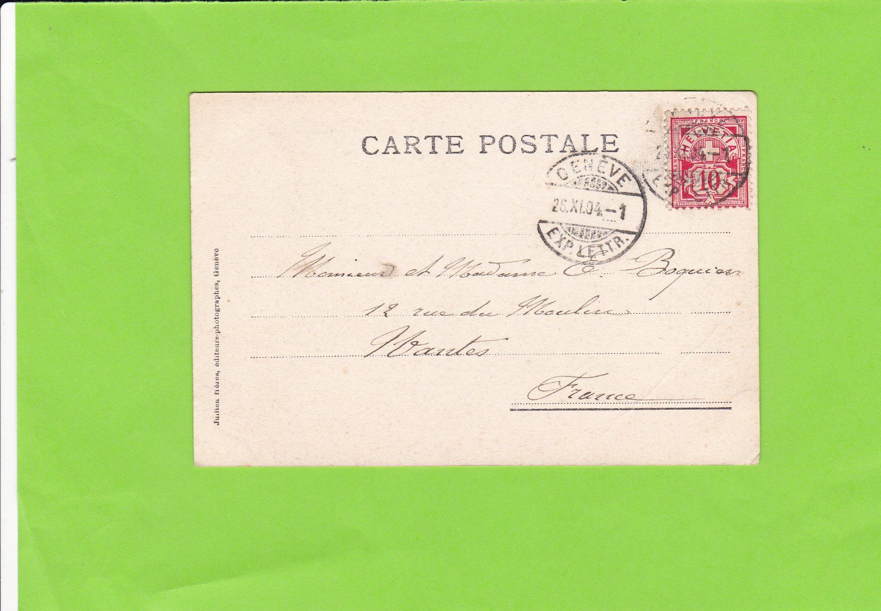 Cartoline postali: Barque du Léman--1904 – Usato da St. Peterzell venduto da neckertal 1