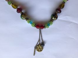Collier fantaisie bohème perles en verre