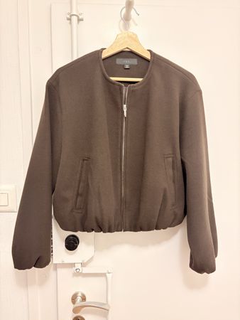 Giacca corta Zara marrone con zip taglia S donna