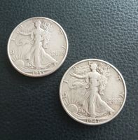 1945 & 1947  US Half Dollar, "Walking Liberty", Silber 0.900