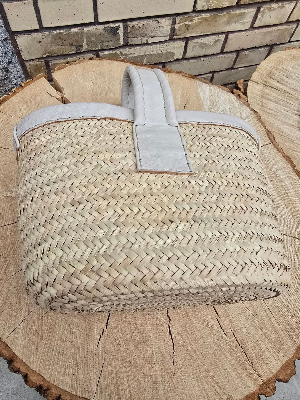 Altro per la casa: Korb: Palmblatt/Leder weiss/quer-ANGEBOT – Nuovo (secondo la descrizione) da Romanshorn venduto da Rachacha 1