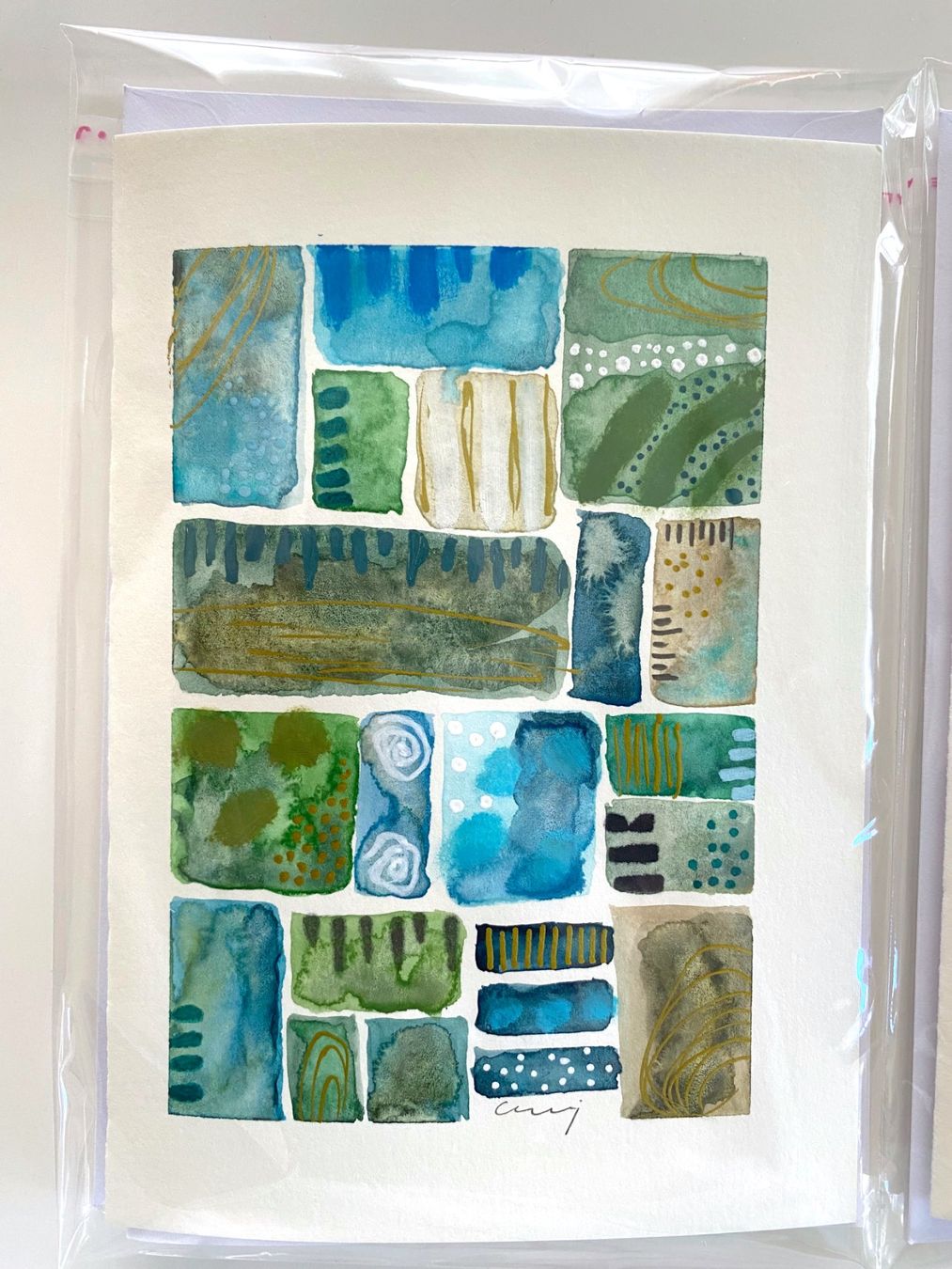 Cartoline: 2-er Set Aquarell-Kunstkarten, Grusskarten – Nuovo e nell'imballaggio originale da Fanas venduto da Omibia 3