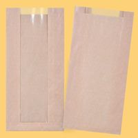 50 braune Papierbeutel mit Sichtfenster  Grösse: 17+6x37cm
