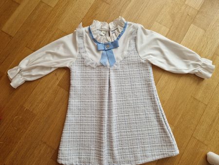 Mädchen Kleid Grösse 100 weiss blau/neu