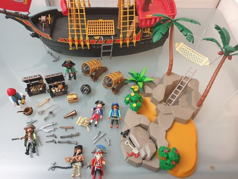  Playmobil - grosses Piratenschiff 65 cm & Superset Piraten (Gebraucht Illustration 