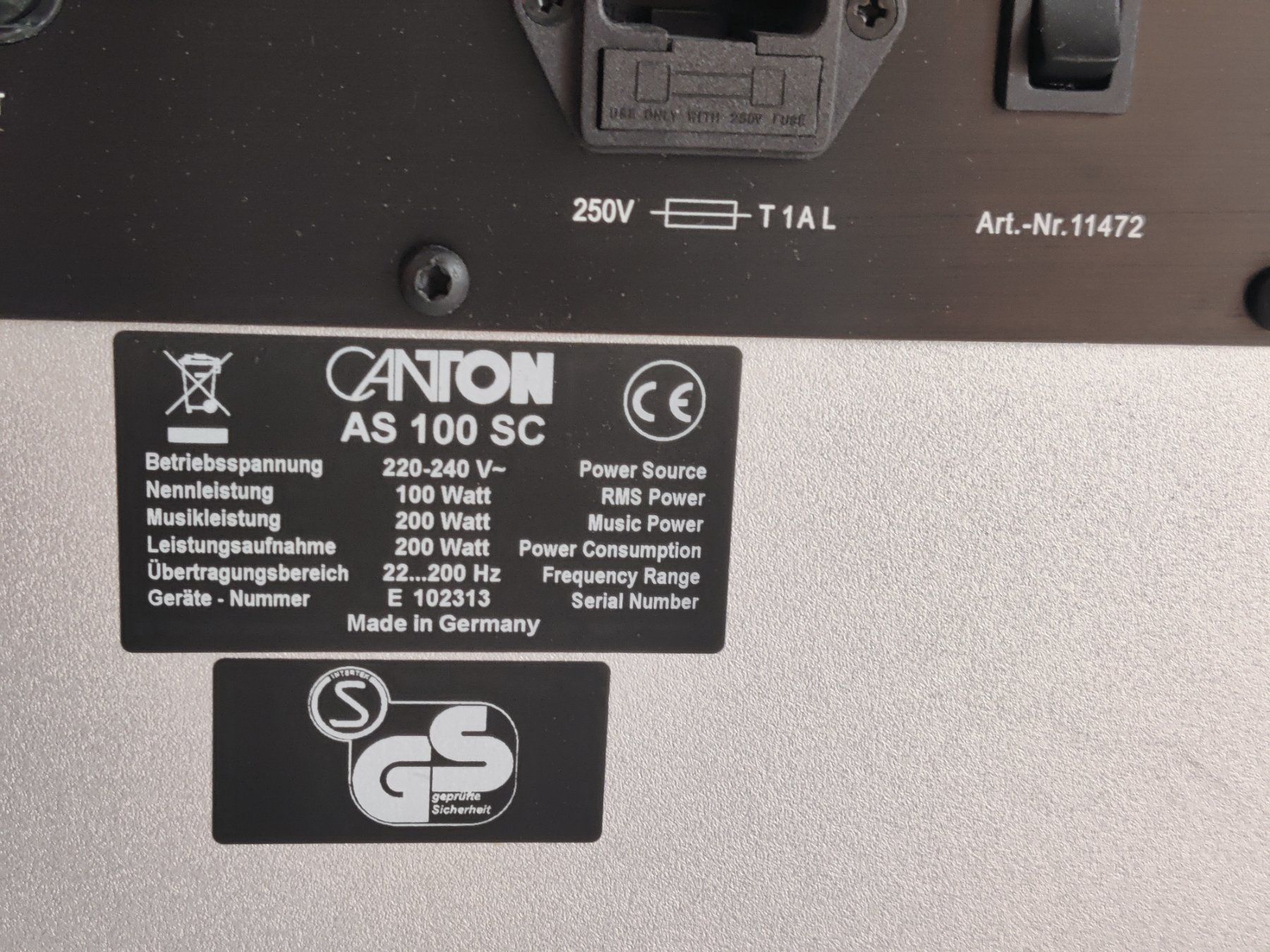 Canton Casse acustiche: Canton Subwoofer AS 100 SC 200 Watt – Usato da Viganello venduto da XTECHSTOREX 3