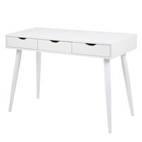 White Desk, 110x50x77cm, Three Drawers. Weisser Schreibtisch