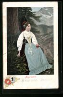 Junge Frau in Appenzeller Tracht mit Sch