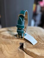 Lederhalsband Hund Echtleder handgemacht S Grün/Avocado