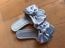 Eleanor Louise Baby Blue Slides, Size 39