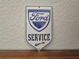 Emailschild Ford Auto Service Werkstatt Logo Emaille Schild