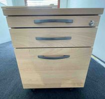 Rollcontainer Buche Optik mit 3 Schubladen guter Zustand