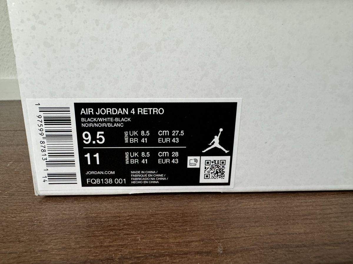 Jordan Scarpe da uomo: Jordan 4 Retro - Black & White – Nuovo e nell'imballaggio originale da Baar venduto da tortuga72 2