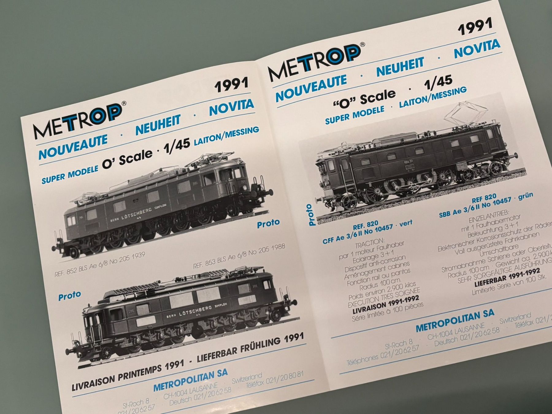 Roxy Modellini di ferrovie: 1991 METROP Scale O  +  1991 ROXY – Usato da Sion venduto da lol_98vj 2