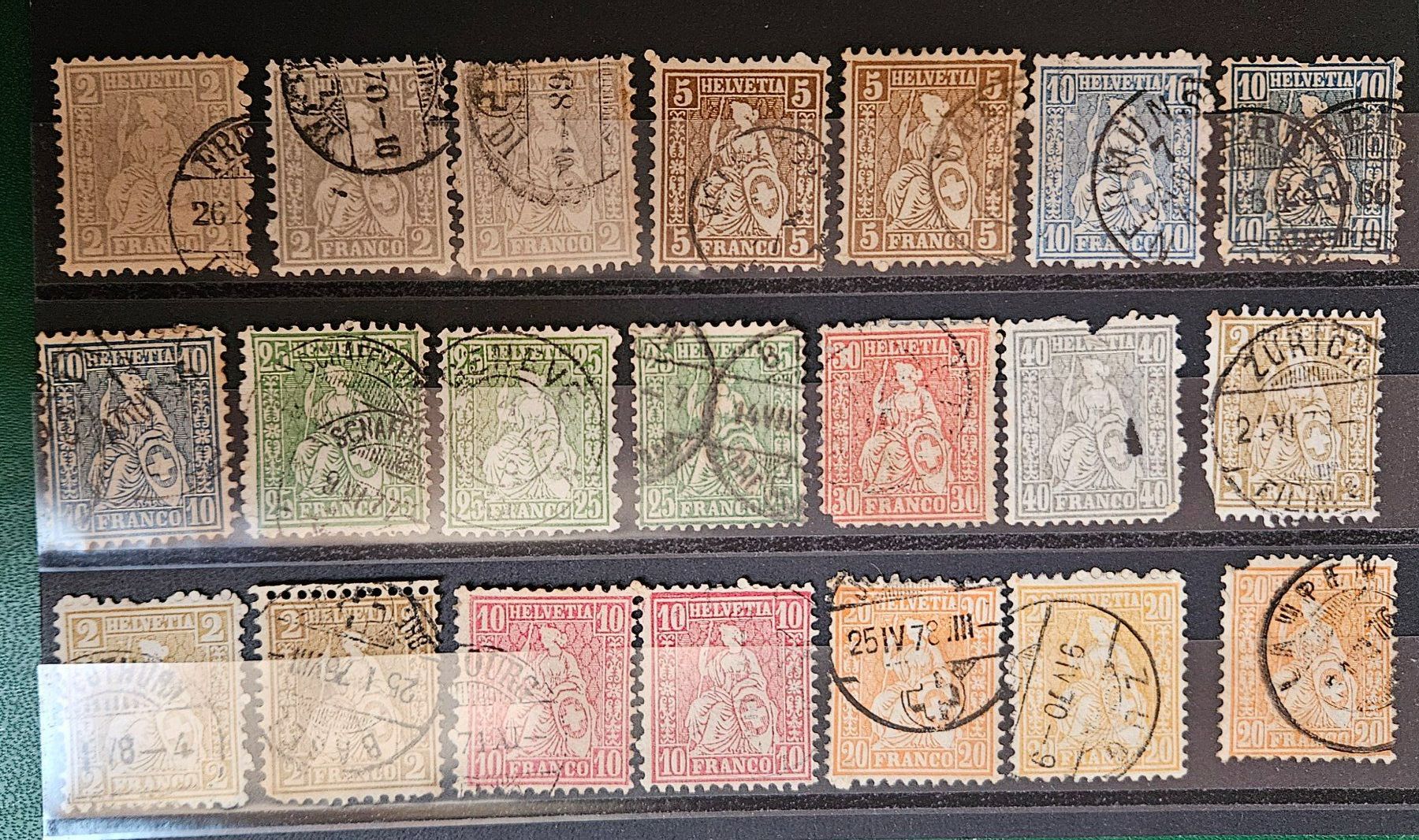 Alle Briefmarken: Sitzende Helvetia defekte – Gebraucht aus Aetingen von stewi03