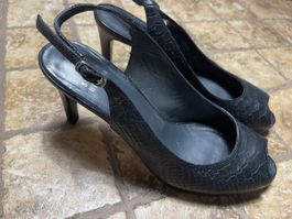 Stuart Weitzman sandali donna neri in pelle tg 37/37.5