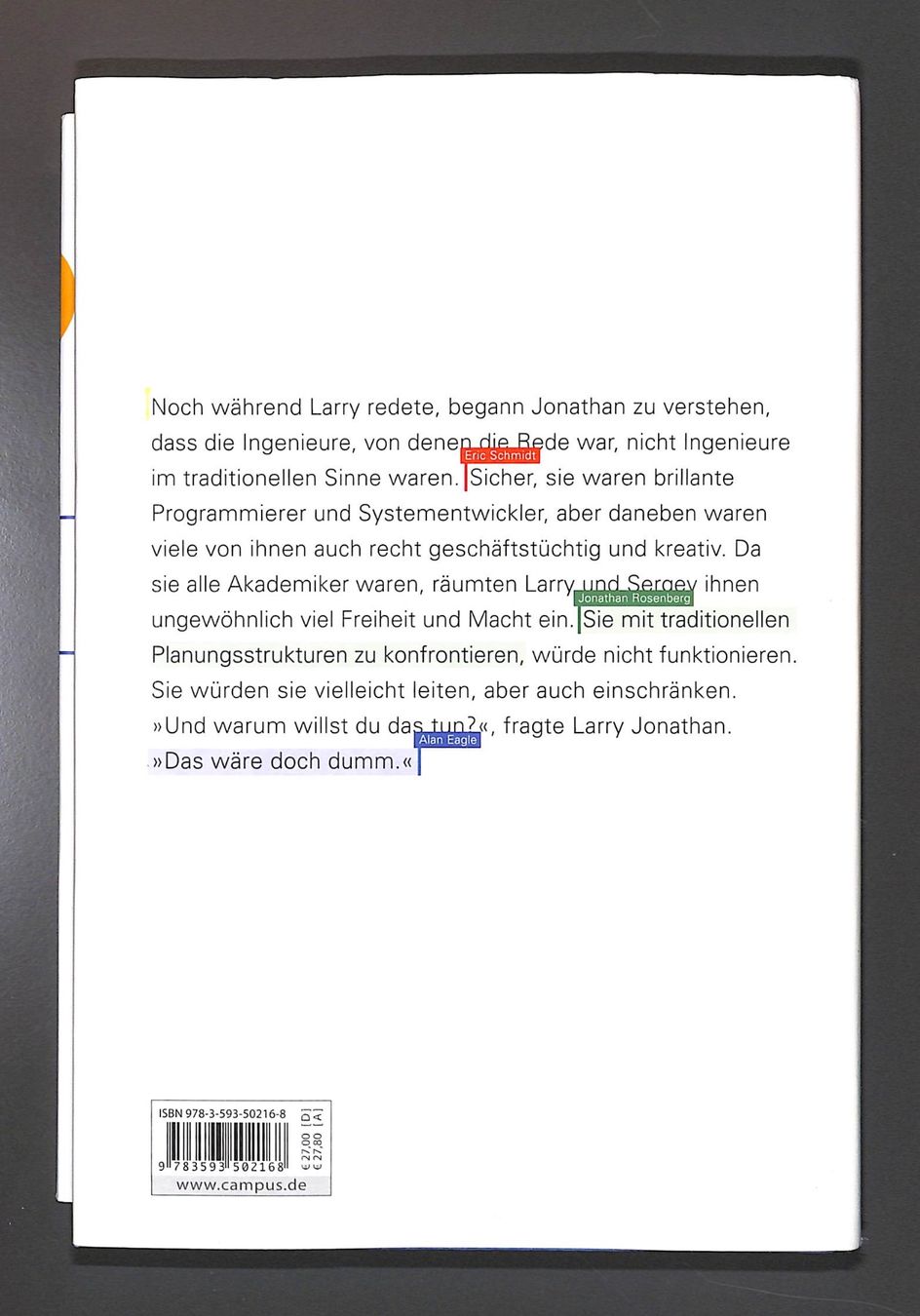 Libri: GOOGLE - Wie Google tickt. Eric Schmidt & Jonathan Rosenberg – Usato da Zürich venduto da Nobs1 1