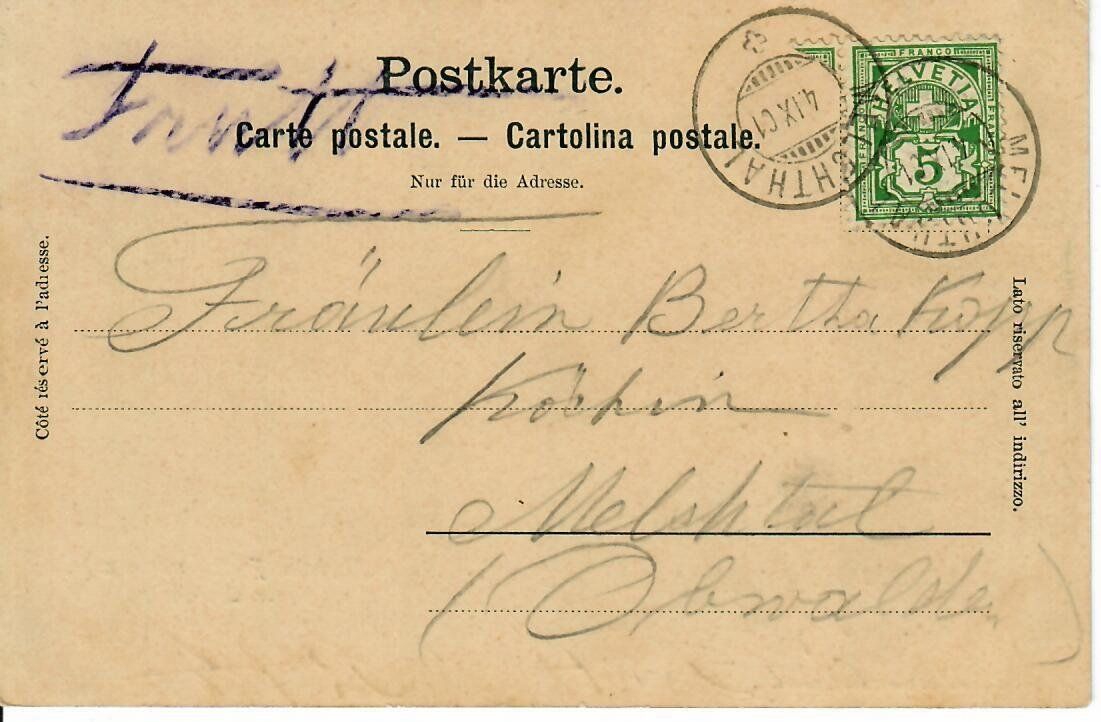 Cartoline postali: Melchsee Frutt 1901 – Usato da Hochdorf venduto da Ziegel-16 1