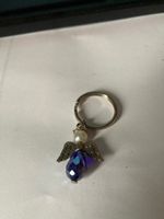 NEU Schutzengel Schlüsselanhänger mit blauem Schmuckstein