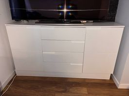Moderne Kommode in Weiss 165x93cm