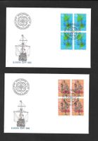 2 FDC 826 - 827 Serie Viererblöcke Europamarken ET 24.3.1992