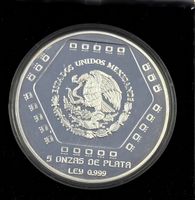 (1485) Mexico, 10 Pesos, 1994, pp, in Etui+Zert. 5 Unzen