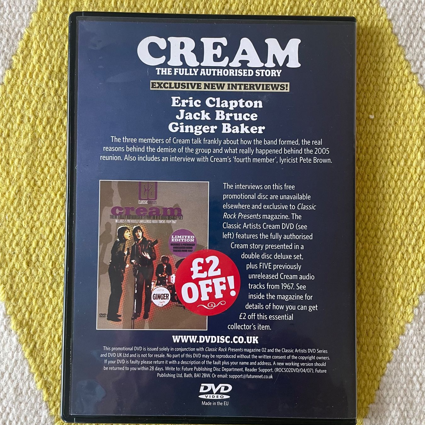 Alle DVDs: CREAM-EXCLUSIVE NEW INTERVIEWS THE FULLY AUTHORISED STORY – Gebraucht aus Rorschacherberg von CD-Roli 1