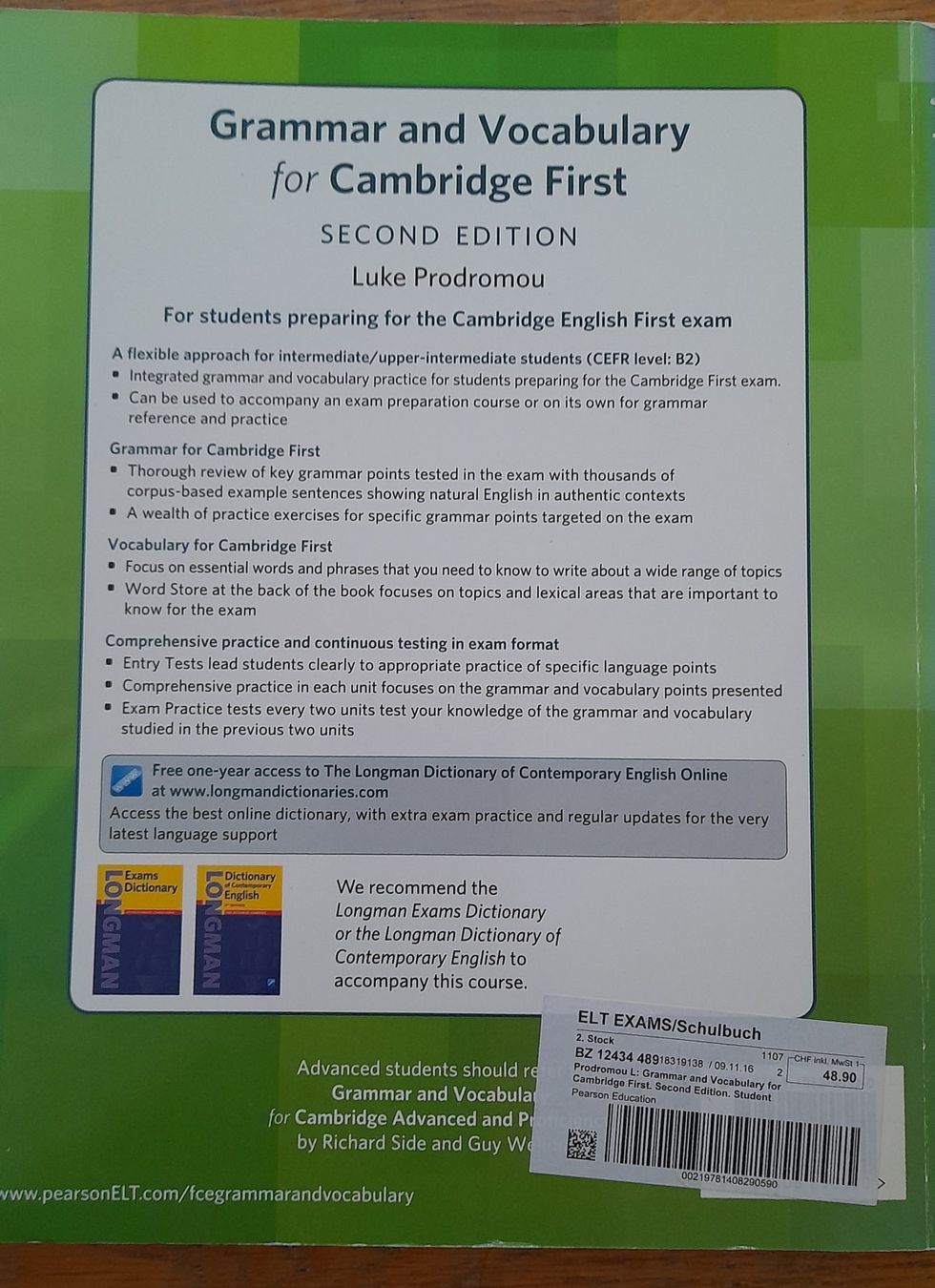 Libri: Grammar and Vocabulary for Cambridge First – Usato da Richigen venduto da lis_qql9 1