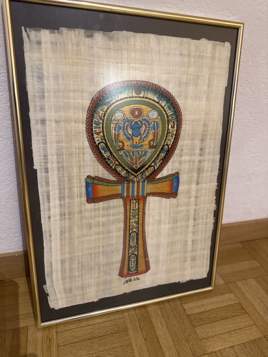 Tableaux: Tableau Ankh Égyptien Authentique - Papyrus avec cadre – Neuf (Voir description) à Chêne-Bougeries par Seetooyoo